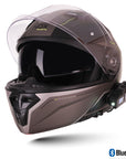 Casco modulare n968- com nero grigio bluetooth