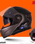 Casco modulare n968- com nero grigio bluetooth