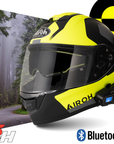 Casco integrale airoh st 501 fibra con interfono nero giallo